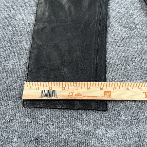 Harley Davidson Pants Women's Size‎ 34/6 Black Leather Riding Tapered High Waist - Picture 11 of 11